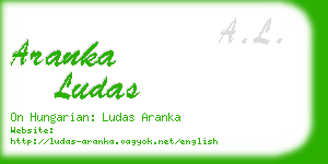 aranka ludas business card